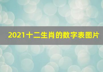 2021十二生肖的数字表图片