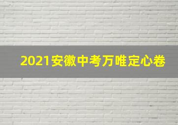 2021安徽中考万唯定心卷