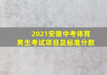 2021安徽中考体育男生考试项目及标准分数