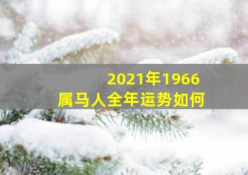 2021年1966属马人全年运势如何