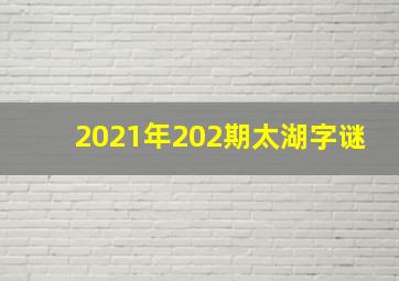 2021年202期太湖字谜