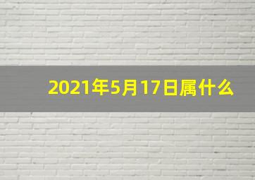 2021年5月17日属什么