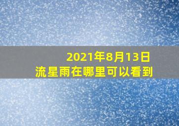 2021年8月13日流星雨在哪里可以看到