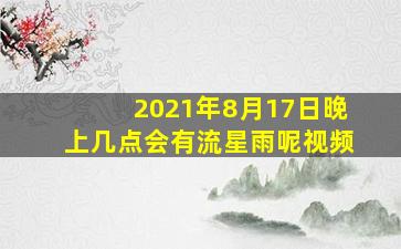 2021年8月17日晚上几点会有流星雨呢视频