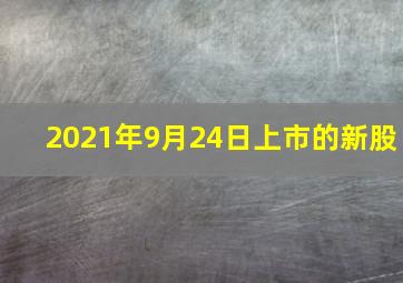 2021年9月24日上市的新股