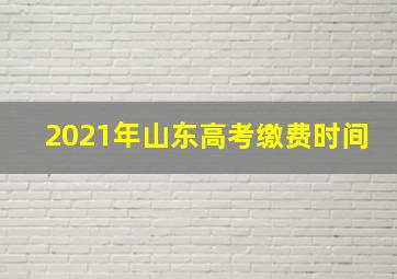 2021年山东高考缴费时间