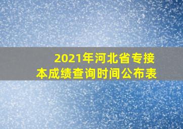 2021年河北省专接本成绩查询时间公布表