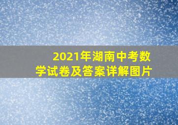 2021年湖南中考数学试卷及答案详解图片