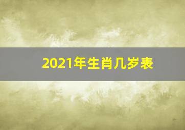 2021年生肖几岁表