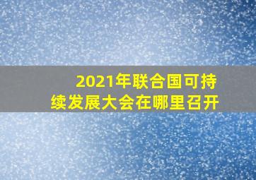 2021年联合国可持续发展大会在哪里召开