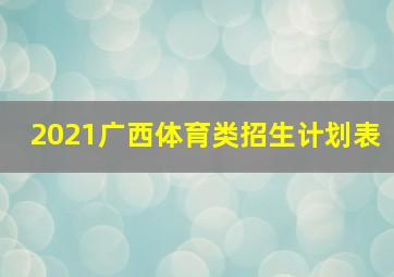 2021广西体育类招生计划表