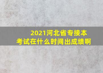 2021河北省专接本考试在什么时间出成绩啊