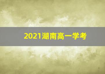 2021湖南高一学考