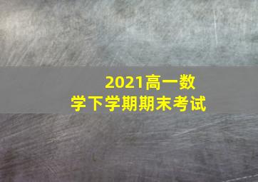 2021高一数学下学期期末考试