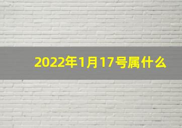 2022年1月17号属什么