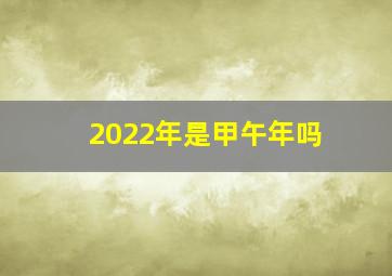 2022年是甲午年吗