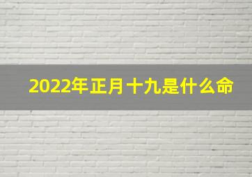 2022年正月十九是什么命