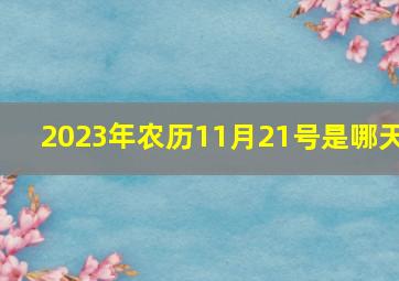 2023年农历11月21号是哪天