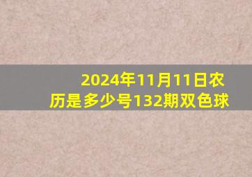 2024年11月11日农历是多少号132期双色球