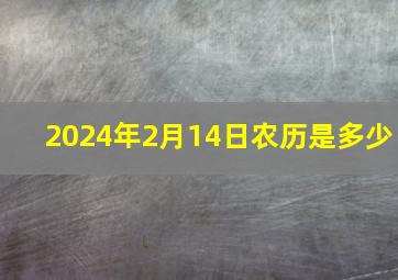 2024年2月14日农历是多少