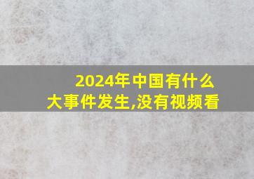 2024年中国有什么大事件发生,没有视频看