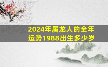 2024年属龙人的全年运势1988出生多少岁