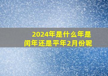 2024年是什么年是闰年还是平年2月份呢