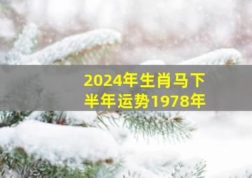 2024年生肖马下半年运势1978年