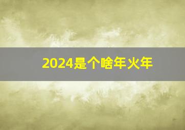 2024是个啥年火年