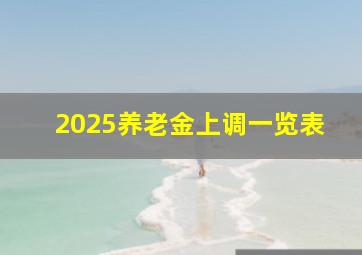 2025养老金上调一览表