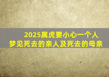 2025属虎要小心一个人梦见死去的亲人及死去的母亲