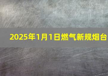 2025年1月1日燃气新规烟台