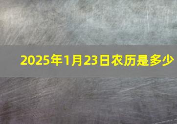 2025年1月23日农历是多少