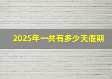 2025年一共有多少天假期