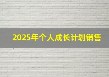 2025年个人成长计划销售