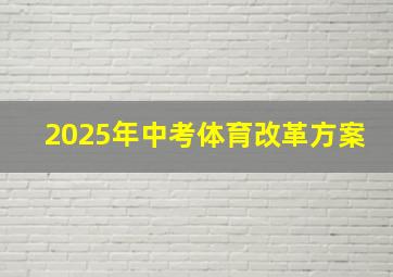 2025年中考体育改革方案