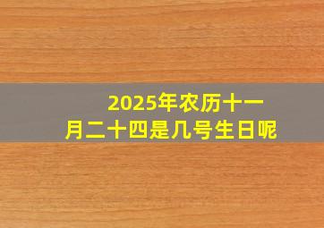 2025年农历十一月二十四是几号生日呢