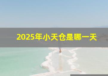 2025年小天仓是哪一天