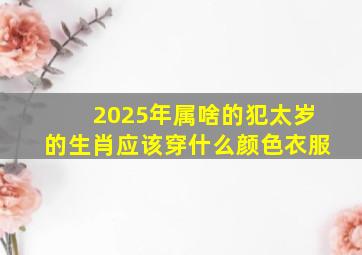 2025年属啥的犯太岁的生肖应该穿什么颜色衣服