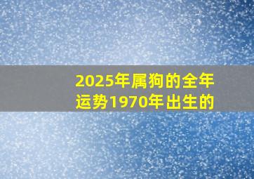 2025年属狗的全年运势1970年出生的