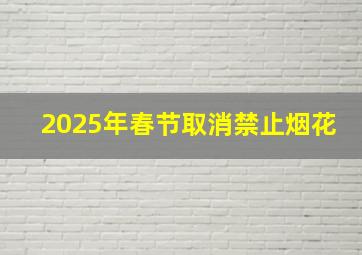 2025年春节取消禁止烟花