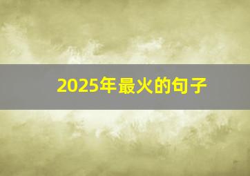 2025年最火的句子