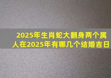 2025年生肖蛇大翻身两个属人在2025年有哪几个结婚吉日