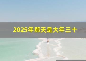 2025年那天是大年三十