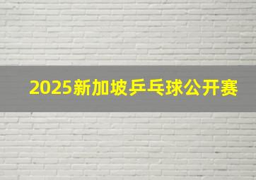 2025新加坡乒乓球公开赛