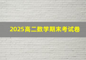 2025高二数学期末考试卷