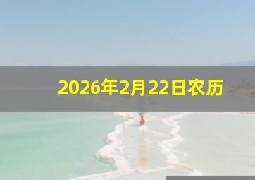 2026年2月22日农历