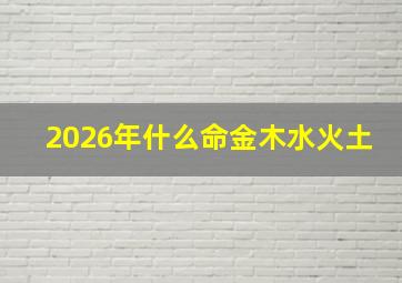 2026年什么命金木水火土