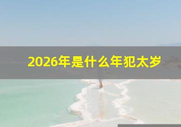 2026年是什么年犯太岁