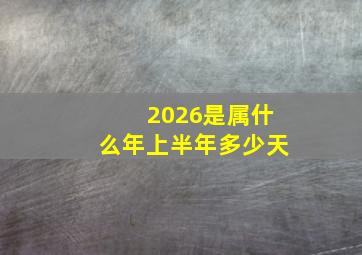 2026是属什么年上半年多少天